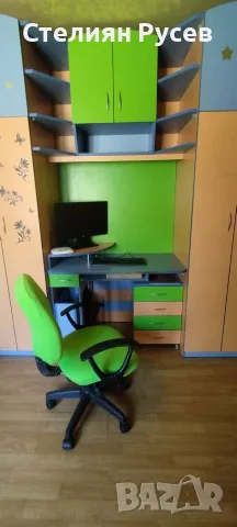 210865  детска стая легло  190/85 см + двукрилен детски MDF МДФ гардероб цена 344 евро  -235см висок, снимка 10 - Спални и легла - 55747167