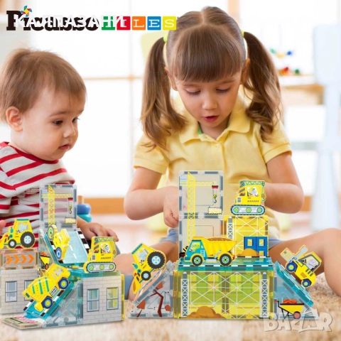 Picasso STEAM Магнитен конструктор Строителна площадка 26 части PTQ21, снимка 6 - Конструктори - 52090198