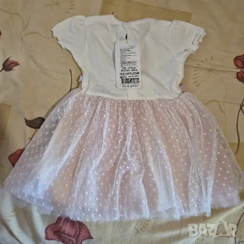 Бебешка официална рокля с къс ръкав- нова с етикет,размер 80 - 12 месеца, снимка 2 - Бебешки рокли - 50067677