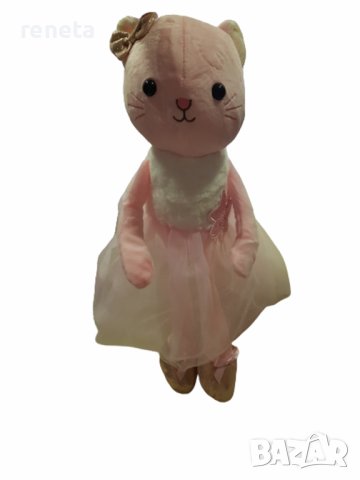 Играчка Ahelos, Коте с рокля, Розово, 40 см, снимка 1 - Плюшени играчки - 42302164