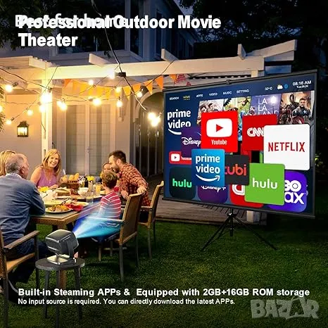 4K интелигентен проектор с 5G WiFi и Bluetooth от Weejector, снимка 4 - Плейъри, домашно кино, прожектори - 50322627