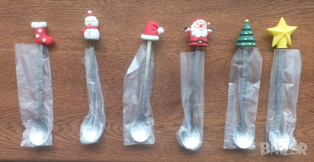 Коледни лъжици за кафе, десерти, снимка 3 - Коледни подаръци - 52837058