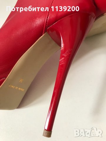 Osmose 36 червени боти платформа сандал естествена кожа висок ток, снимка 9 - Дамски елегантни обувки - 34479485