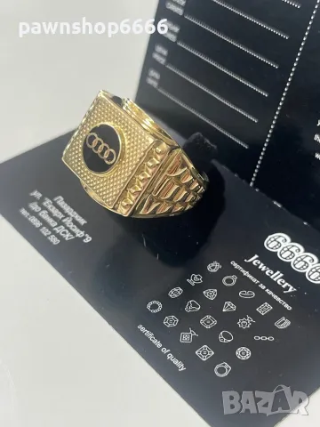 Мъжки златен пръстен 14К, снимка 5 - Пръстени - 50301910