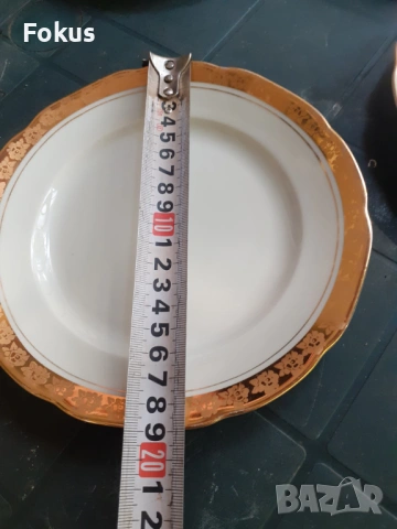 Български порцелан Китка Нови Пазар малки чинии 6 бр позлат, снимка 7 - Антикварни и старинни предмети - 53295019