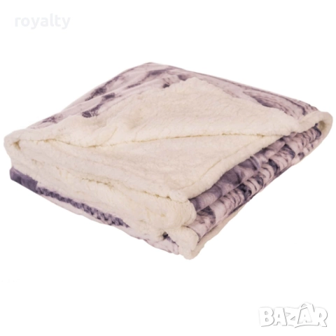 Пухкаво одеяло щампа плетиво сиво, 155*200 см, снимка 3 - Други - 52182715