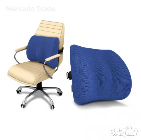 Ортопедична възглавница Mercado Trade, За лумбална опора с охлаждащ гел, Синя