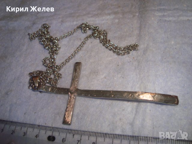 КРАСИВ ФЕШЪН АРТ СРЕБРИСТ МЕДАЛЬОН - КРЪСТ с КРИСТАЛИ и ВЕРИЖКА 27902, снимка 7 - Колиета, медальони, синджири - 37115076