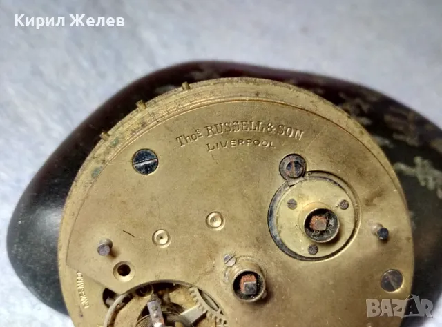 Tho-s RUSSELL & SON LIVERPOOL МЕХАНИЗЪМ от СТАР ВИКТОРИАНСКИ ДЖОБЕН ЧАСОВНИК ЗДРАВ БАЛАНС 75041, снимка 3 - Антикварни и старинни предмети - 48623042