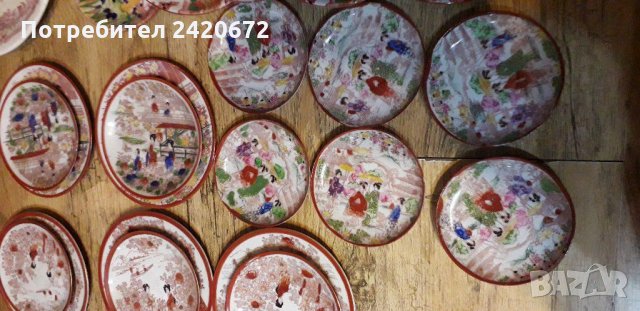 Японски костен порцелан чинийки, снимка 5 - Други ценни предмети - 35392618