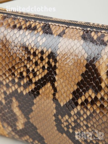 Lanvin ''Private'' Gold Python Skin Clutch Дамска Чанта / Плик / Клъч от Змийска Кожа, снимка 4 - Чанти - 42216664