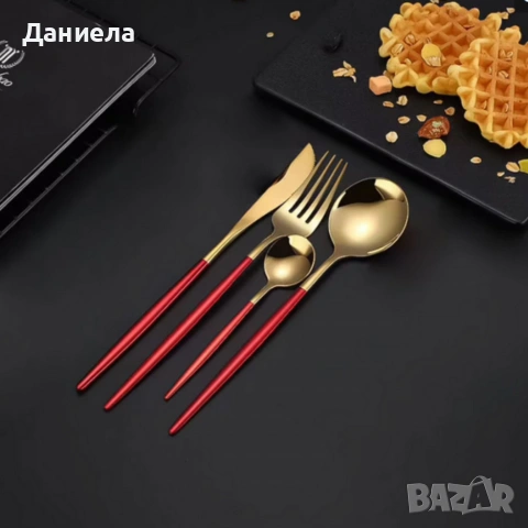 Комплект прибори за хранене от 24 части с луксозен дизайн и магнитна кутия, снимка 6 - Прибори за хранене, готвене и сервиране - 53110096