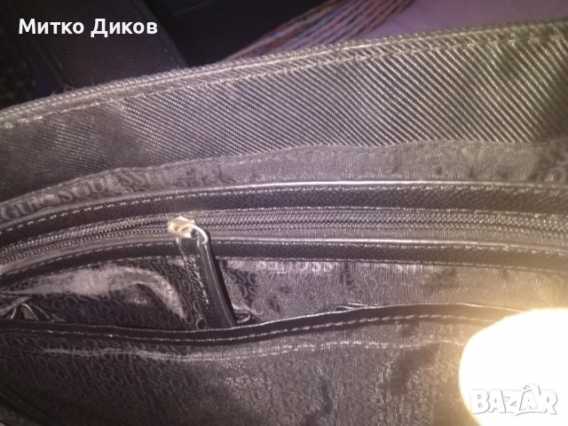 Guess мъжка чанта маркова за през рамо лаптоп естествена кожа -промазан плат 37х27х9см като нова, снимка 13 - Чанти - 39245090
