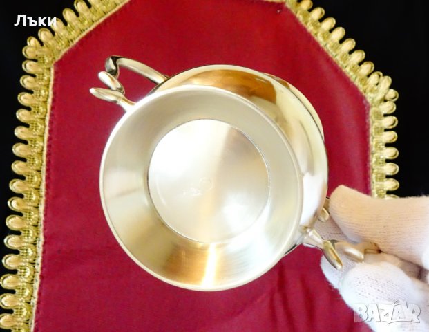 Английска захарница,чаша никелово сребро,маркирана. , снимка 3 - Антикварни и старинни предмети - 30702229