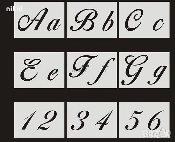 36 Букви Азбука Латиница Числа Цифри и символи сет големи Шаблони Шаблон Стенсил, снимка 2 - Други - 30140745