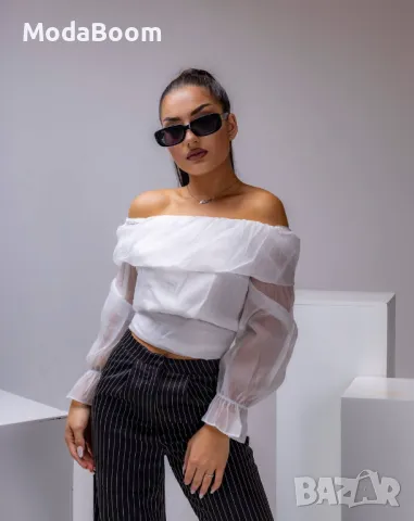 Стилна бяла дамска блуза , снимка 4 - Блузи с дълъг ръкав и пуловери - 48066936