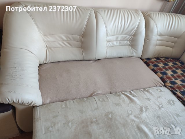 Кожен диван с опция за сън и ракла , снимка 6 - Дивани и мека мебел - 40104646