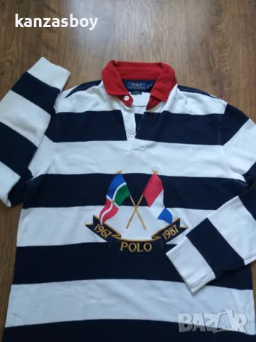 polo ralph lauren Rare Cross flag navy striped polo - страхотна мъжка блуза S, снимка 5 - Блузи - 48501873