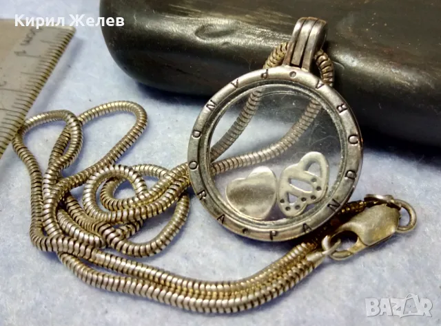 PANDORA Родиран СРЕБЪРЕН МЕДАЛЬОН ПАНДОРА ЦИРКОНИ ЕМАЙЛ и СТЪКЛО с СРЕБЪРНА ВЕРИЖКА СРЕБРО 925 26259, снимка 12 - Колиета, медальони, синджири - 49426341