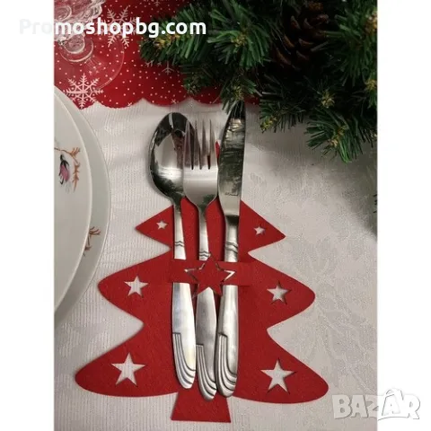 Коледен калъф за прибори комплект от 6 БРОЯ/ декорация Нова година, снимка 4 - Декорация за дома - 47693297