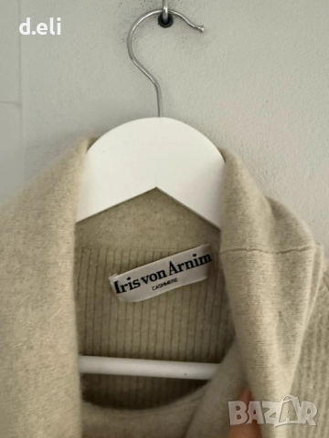 IRIS VON ARNIM Original Size M 100% Кашмир Страхотен поло пуловер, снимка 7 - Блузи с дълъг ръкав и пуловери - 51716811