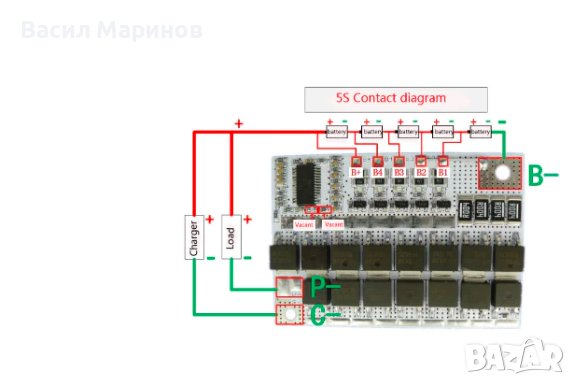 Продавам BMS защитна платка за Li-Fe-PO4 батерии 3s / 4s / 5s 80A, снимка 5 - Друга електроника - 39140602