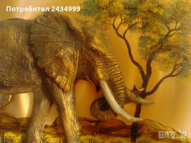 Продавам картина сьс скулптура на слонче., снимка 2 - Декорация за дома - 27528459