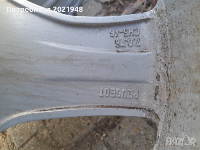 Продава оригинални алуминиеви джанти за Пежо,16 цола, снимка 8 - Гуми и джанти - 52664997