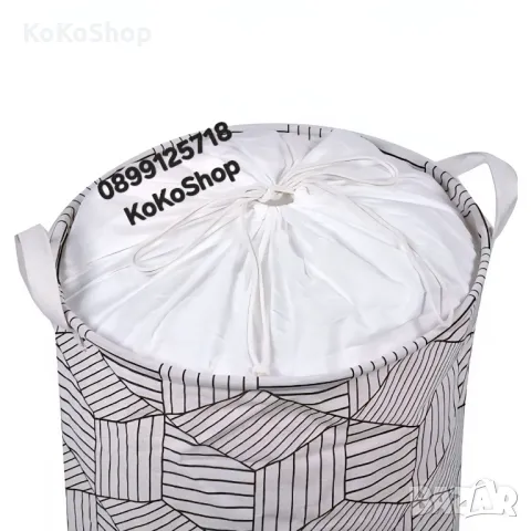 Кош за пране-Ø42x55 см./кош за дрехи/текстилен кош за пране, снимка 2 - Други - 50321719