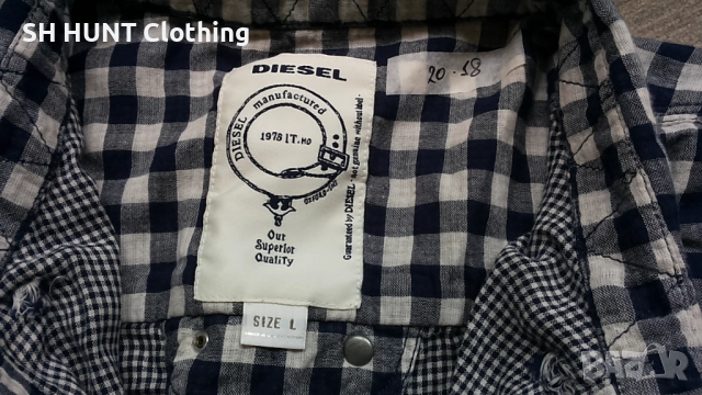 DIESEL Original Shirt размер L оригинална мъжка риза 20-18, снимка 7 - Ризи - 52695332