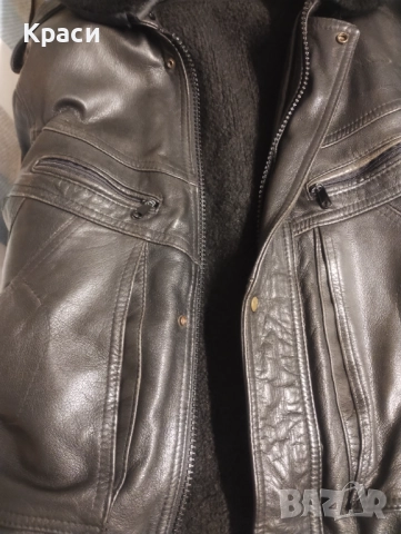Мъжко кожено яке, снимка 6 - Якета - 52393704