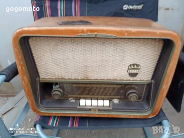Стара, стар, АРТ, РЕТРО, ВИНТИДЖ старо радио лампово AEG, super UKW, made in Germany , снимка 10 - Антикварни и старинни предмети - 49056488