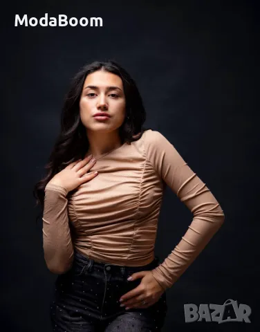 Кафява дамска блуза , снимка 3 - Блузи с дълъг ръкав и пуловери - 48428301