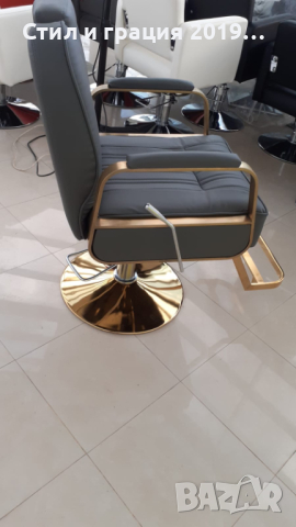 Бръснарски стол Neptuno - plateado/dorado - тъмно сив, снимка 11 - Бръснарски столове - 44144745