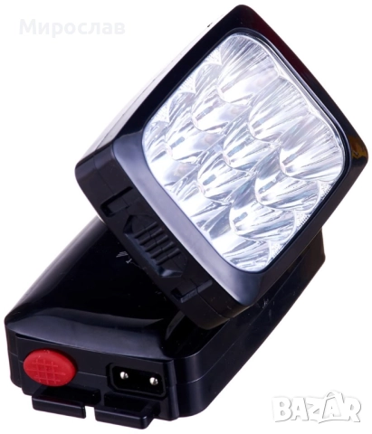 YAJIA Акумулаторна супер ярка 12 LED челна лампа YJ-1837 черна FL109-C, снимка 4 - Други инструменти - 52547171