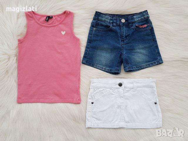 Къси дънки потник и дънкова пола 5-6 години