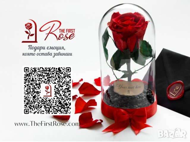 Романтичен Подарък за Жена / ЕСТЕСТВЕНА Вечна Роза в Стъкленица / Подарък за Годишнина от Сватбата, снимка 3 - Романтични подаръци - 34470495