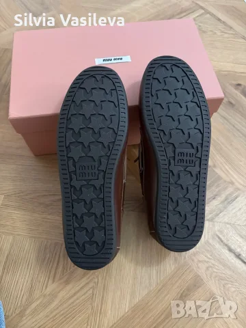Дамски обувки Miu Miu lace-up leather boat shoes, снимка 8 - Дамски ежедневни обувки - 56085108