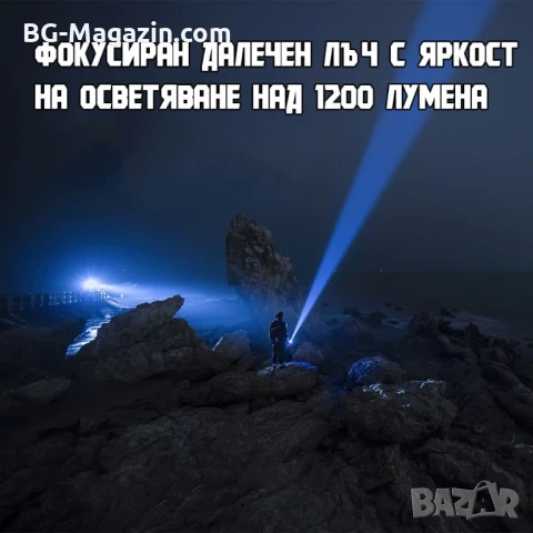 Мощен акумулаторен лазерен LED фенер прожектор Power Bank за лов риболов къмпинг туризъм аварии, снимка 9 - Къмпинг осветление - 51017203