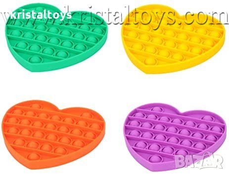 Антистрес детска играчка Фиджет Попит FIDGET POP IT с форма на сърце, Попит сърце, снимка 1