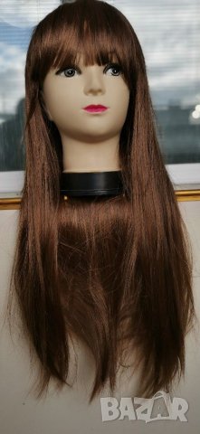  Нова Дълга светло кестенява права  перука - 70 см   - мод.47, снимка 1 - Аксесоари за коса - 15808540