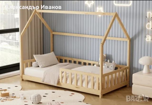 Детско Монтесори легло / легло-къщичка по поръчка / Масивно дърво , снимка 4 - Мебели за детската стая - 56188807