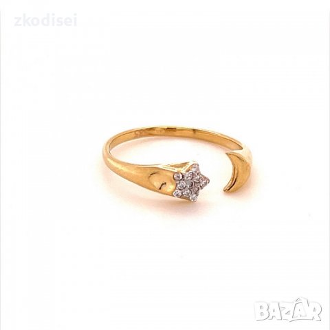 Златен дамски пръстен 1,91гр. размер:56 14кр. проба:585 модел:14287-3, снимка 3 - Пръстени - 39855608