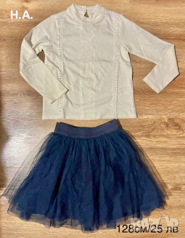 Нови дрехи дънки, клинове, панталони, якета за момиче 128 см, снимка 18 - Детски комплекти - 52025359