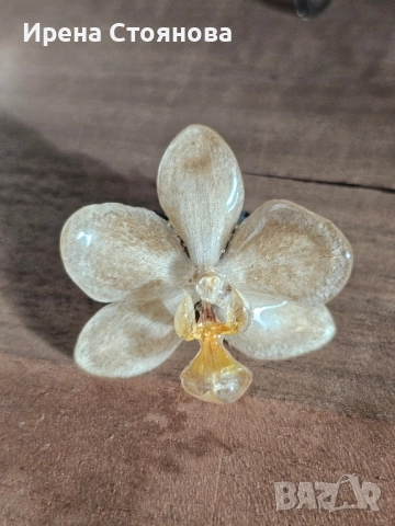 Регулируеми пръстенчета с естествен цвят на орхидея, лилиум и пауново перо , снимка 3 - Пръстени - 52387566