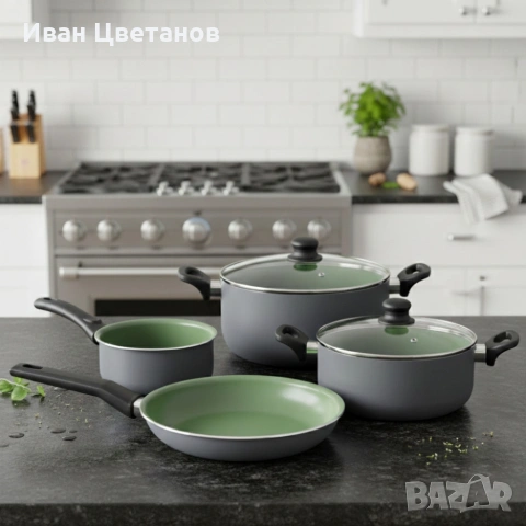 Комплект съдове Michelino Lara – 6 Части с незалепващо Pfluon покритие и турбо индукция