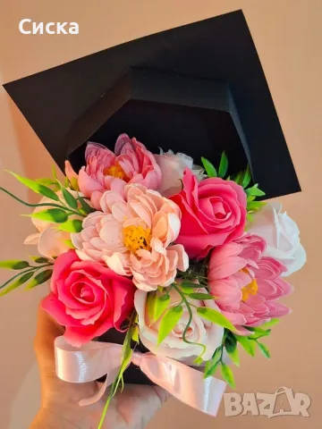 💙🎓💙🎓Тематичен букети със сапунени рози