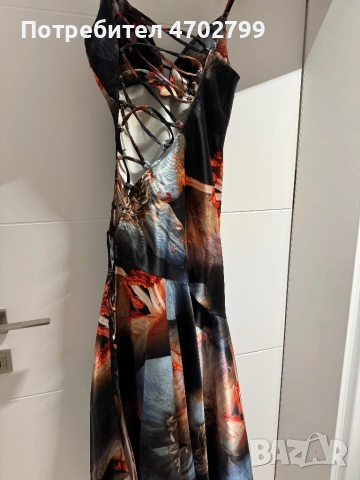 Karen Millen Petite Lily printed tie up maxi dress Size XS, снимка 7 - Рокли - 53028745