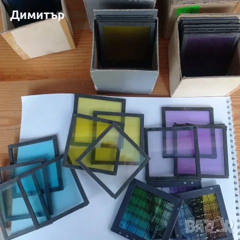 Стъклени светло филтри фотографски плаки