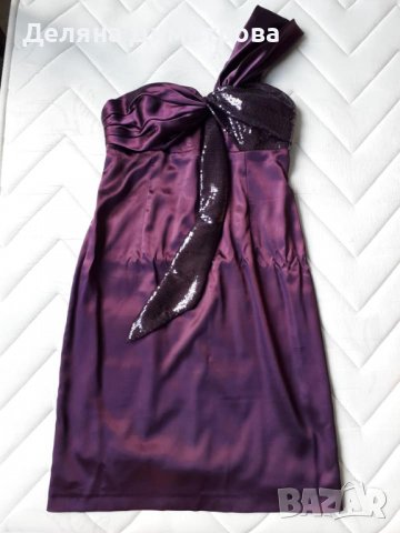 Коктейлна официална рокля сатен, снимка 4 - Рокли - 37089998